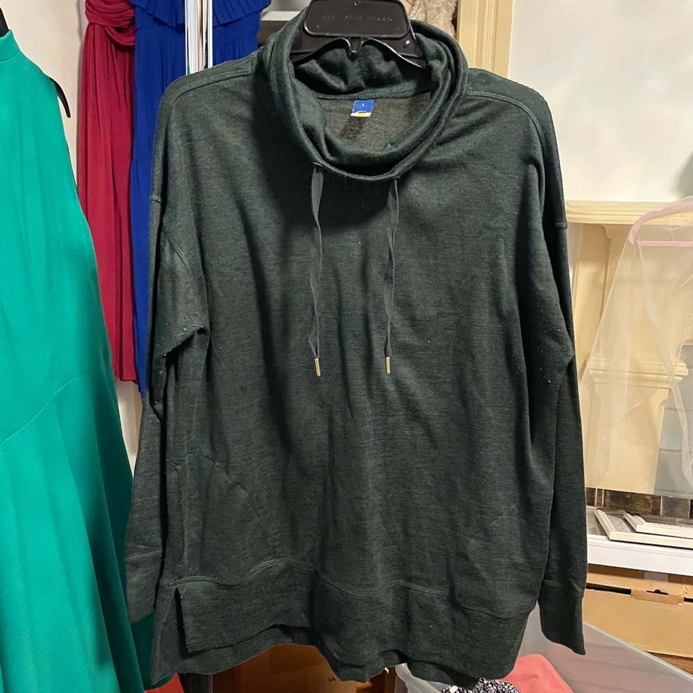 Dark Green Cowl Neck Sweater
